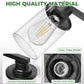 YANSUN 14.17 in. 2-Light Vintage Matte Black Vanity Light with Cylindrical Glass Shades, E26 Base Bathroom Fixture