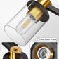 YANSUN 32 in. 5-Light Black Gold Vanity Light for Bathroom with Clear Glass Shade Wall Sconce