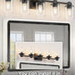 YANSUN 32 in. 5-Light Black Metal Vanity Light with Clear Glass Shade and No Bulbs Included