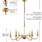YANSUN 6-Light Gold Candle Rustic Industrial Iron Chandeliers for Dining Room Living Room