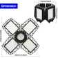 YANSUN LED Garage Light 4 Panel E26, 8000LM 6000K Deformable Ceiling Light, 38W High Brightness Shop Light for Garage Basement Workshop