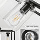 YANSUN Modern 5-Light Matte Black Island Pendant Light with Clear Glass Shades, Adjustable Chain, No Bbs Included