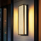 YANSUN 24.8in Outdoor LED Wall Light, IP65 Waterproof Rectangular Wall Sconce, 30W 3000K Warm Light Faux Alabaster Shade Exterior Fixture