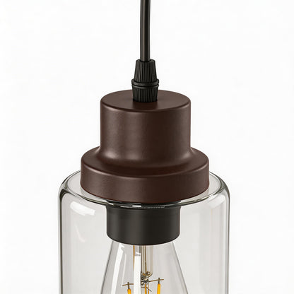 YANSUN 3-Light Oil Rubbed Bronze Kitchen Island Pendant Light with Clear Glass Shade Traditional E26 Ceiling Light Fixture