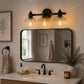 YANSUN 3-Light Black Bathroom Vanity Light Fixture Modern Wall Sconce E26 Mirror Lighting