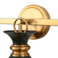 YANSUN 25 in. 3-Light Black and Gold Vanity Light with Black Cone Metal Shade Wall Sconce for Bathroom Vanity and Hallway