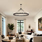 YANSUN 64in. Matte Black Wagon Wheel Chandelier 30-Light E26 Farmhouse Industrial Pendant Light for High Ceiling Dining Room (No Bulbs)