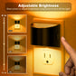 YANSUN 1-Watt Integrated LED Plug-In Semi-Crescent Wall-Like Night Light, Amber, Button Adjustable, Light Sensor, 2-Pack