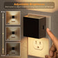 YANSUN 2-Pack 1W Plug-In Square Wall Sconce-Style Night Lights, 3000K Warm Glow, 3-Level Dimming, Light Sensing, Black