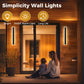 YANSUN 23.6 in. 1-Light Black Modern Integrated LED Outdoor Wall Light, Waterproof Porch Lantern Sconce for Garden or Patio