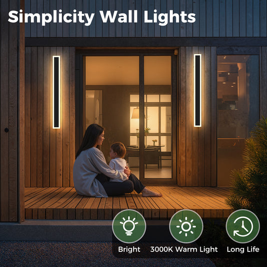 YANSUN 24W IP65 Waterproof Outdoor Wall Light, 35.4" Linear Design, 3000K Warm White, LED Included