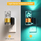 YANSUN 2-Pack Plug-in Photocell Night Light, Warm Glow Dimmable Wall Sconce Style Lighting with Metal & Acrylic Accents