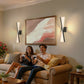 YANSUN 2-Pack Windmill Spot LED Wall Light, Built-in LED, 2700K-6000K, Sand Black Finish, Timer