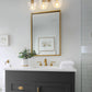 YANSUN 22 in. Gold 3-Light Vanity Light for Bathroom with Clear Wine Glass Shade and No Bulbs Included