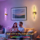 YANSUN Set of 2 Stone-Texture Glass Linear LED Indoor Wall Lights, Copper Finish, Integrated LED, RGBCW