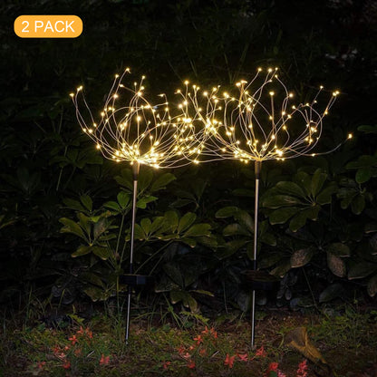 YANSUN LED Firework Garden Lights - 120 LEDs, Warm White, 40 Copper Wires (2-Pack)