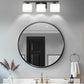 YANSUN 22 in. 3 Light Matte Black Vanity Light for Bathroom Bedroom Living Room with White Shades