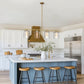 YANSUN 240-Watt 4-Light Gold Modern Island Pendant Light with Cylinder Clear Glass Shade for Dining Room Kitchen Island