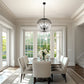 YANSUN 6-Light Black Crystal Pendant Light, Modern Statement Chandelier with E12 Base for Living Room or Dining Room