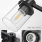 YANSUN 32 in. 5-Light Black Metal Vanity Light with Clear Glass Shade and No Bulbs Included