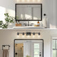 YANSUN 33 in. 5-Light Black Bathroom Vanity Light for Bathroom Bedroom or Hallway with Clear Glass Shades