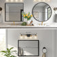 YANSUN 27.6 in. 4-Light Black and Gold Vanity Light Modern Wall Sconce with Clear Cylinder Glass Shades, E26 Bathroom Fixture