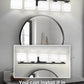 YANSUN 40 in. 5 Light Matte Black Vanity Light with White Glass Shades for Bathroom and No Bulbs Included