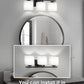 YANSUN 22 in. 3 Light Matte Black Vanity Light for Bathroom Bedroom Living Room with White Shades