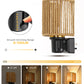 YANSUN 1-Pack 1W Dusk to Dawn Plug-in Night Light Boho Rope Shade Warm White 2700K Dimmable LED Night Light with Gold Ring Accent for Bedroom Hallway