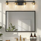 YANSUN 27.6 in. 4-Light Black and Gold Vanity Light Modern Wall Sconce with Clear Cylinder Glass Shades, E26 Bathroom Fixture