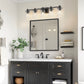 YANSUN 33 in. 5-Light Black Bathroom Vanity Light for Bathroom Bedroom or Hallway with Clear Glass Shades