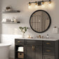 YANSUN 27.6 in. 4-Light Black and Gold Vanity Light Modern Wall Sconce with Clear Cylinder Glass Shades, E26 Bathroom Fixture