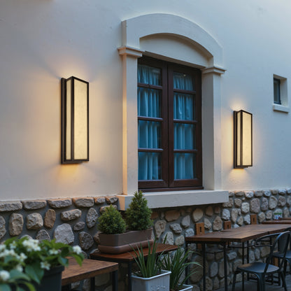 YANSUN 24.8in LED Outdoor Wall Light 30W IP65 Waterproof Marble Resin Sconce 3000K Modern Exterior Fixture
