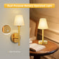 YANSUN 2-Pack Fabric wall lamp Copper LED Wall Sconce RGBCW Remote Control Remote Timer Dimmable Wall Light for Living Room