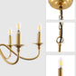 YANSUN 6-Light Gold Candle Rustic Industrial Iron Chandeliers for Dining Room Living Room