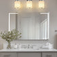 YANSUN 17 in. 3-Light Chrome Vanity Light with Frosted Cylinder Glass Shades Stylish Modern Wall Sconce for Vanity Powder Room