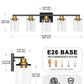 YANSUN 34 in. 5-Light Black and Gold Bathroom Vanity Light Fixture with Clear Glass Shades for Over Mirror