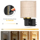 YANSUN 1-Pack 1W Plug-In Dimmable Night Light with Fabric Shade, Warm 2700K LED, Slide Dimmer, US 3-Prong Plug ???¡ì?C Black Base & Copper Finish Accent