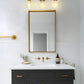 YANSUN 22 in. Black and Gold 3-Light Vanity Light with Clear Glass Shade for Vanity Powder Room Dressing Room