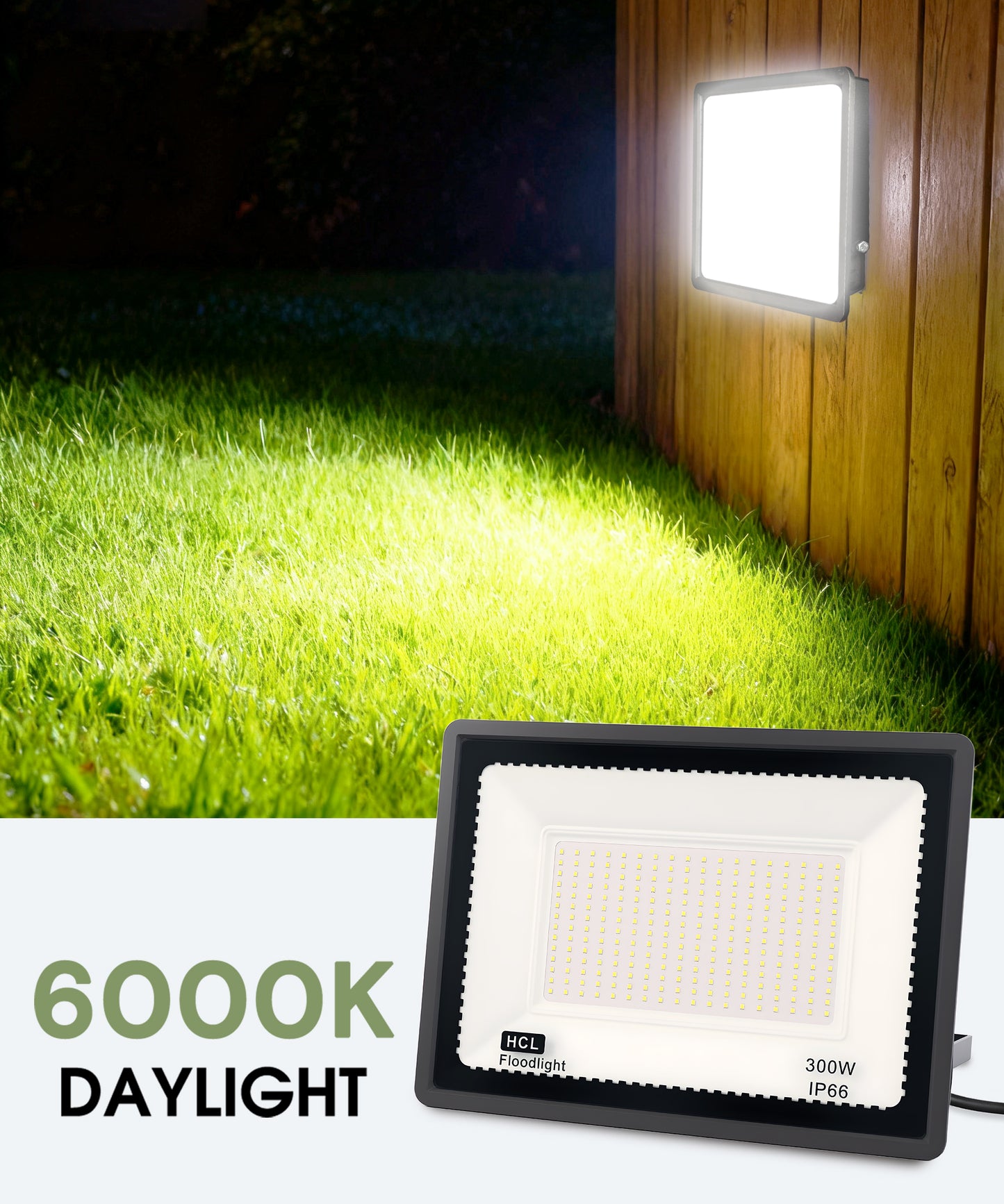 YANSUN 2-Pack High Lumen Outdoor Flood Light with Dusk to Dawn Sensor, IP66 Waterproof, 7024 Lm