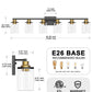 YANSUN 40 in. 6-Light Black and Gold Metal Vanity Light with Dimmable No Bulbs Included