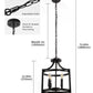 YANSUN 4-Light Black No Decorative Accents Drum Chandelier for Foyer Kitchen Island with No Bulbs Included