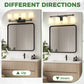 YANSUN 24 in. 4-Light Black and Gold Bathroom Vanity Light with Cylinder Frosted Glass Shade for Vanity or Dressing Room