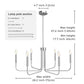 YANSUN 6-Head Chrome Traditional Chandelier - 28in E12 Metal Candelabra for Living Room Entryway, 40W Max