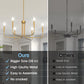YANSUN 28 in. Gold 6-Light Farmhouse Rustic Candle Ceiling Chandelier, Adjustable Height for Dining Room Living Room and Foyer