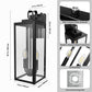 YANSUN 2-Pack Black Lantern Outdoor Wall Sconce with Motion Sensor and Clear Glass, E26 Base, IP23, No Bulbs Included