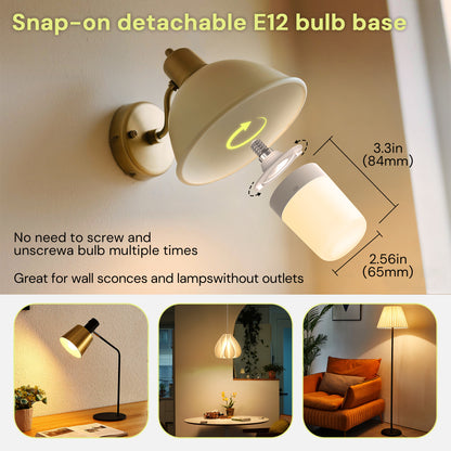YANSUN Set of 2 Cabinet Lights with Cylindrical Plastic Housing, White, 1.5W, RGBCW, E27/E12 Sockets