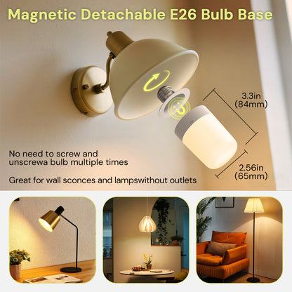 YANSUN Set of 2 Cabinet Lights with Cylindrical Plastic Housing, White, 1.5W, RGBCW, E27/E12 Sockets