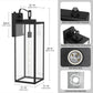 YANSUN 22 in.2-Pack Black Dusk to Dawn Lantern Outdoor Sconce Wall Light Waterproof for Porch Patio and LED T30 Bulbs Included