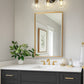 YANSUN 22 in. 3-Light Black and Gold for Bathroom Vanity Light with Clear Glass Shades Wall Sconce